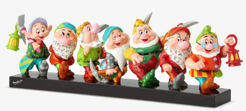 Disney's Seven Dwarfs On Log Figurine - Britto Disney Seven Dwarfs, transparent png #10117748