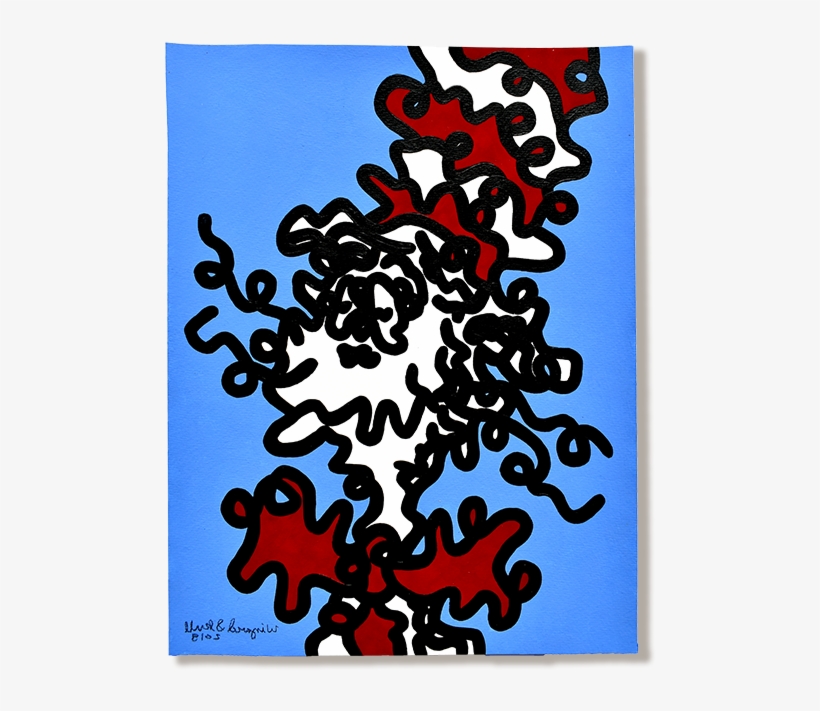 'wiggly Cat In The Hat' By Wizard Skull Moosey Art - Visual Arts, transparent png #10118299