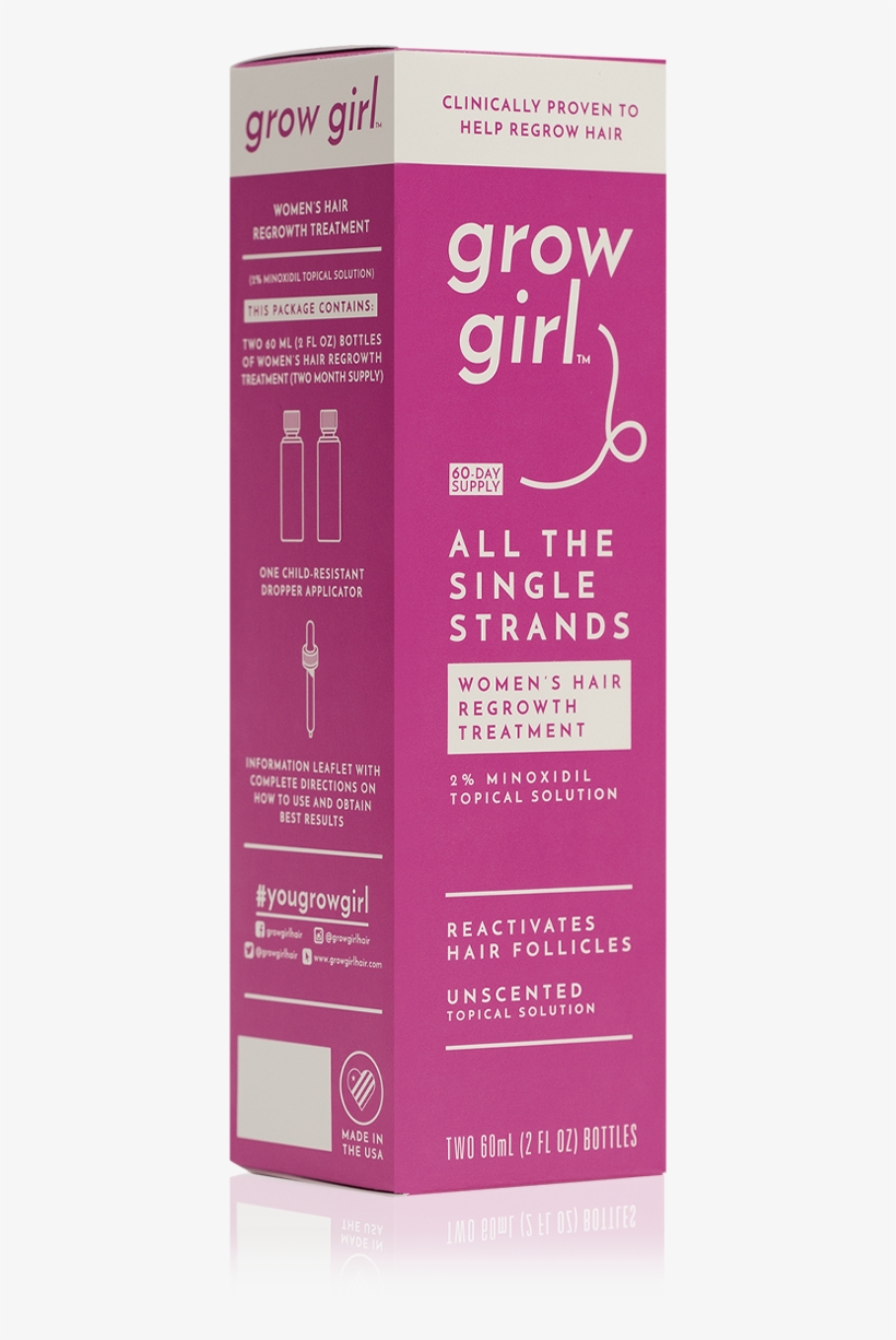 Grow Girl™ All The Single Strands Hair Regrowth Treatment - Cosmetics, transparent png #10118656