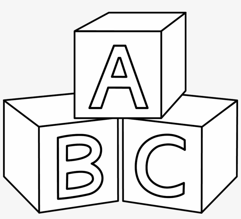 Abc Blocks Coloring Pages 3 By Brian - Abc Blocks Clipart Black And White, transparent png #10124034