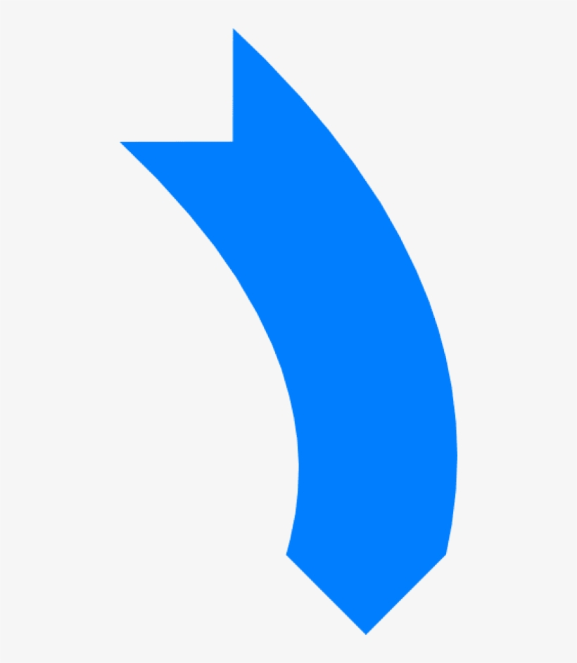 Blue Curved Arrow Clip Art - Blue Curved Arrow Vector, transparent png #1020030