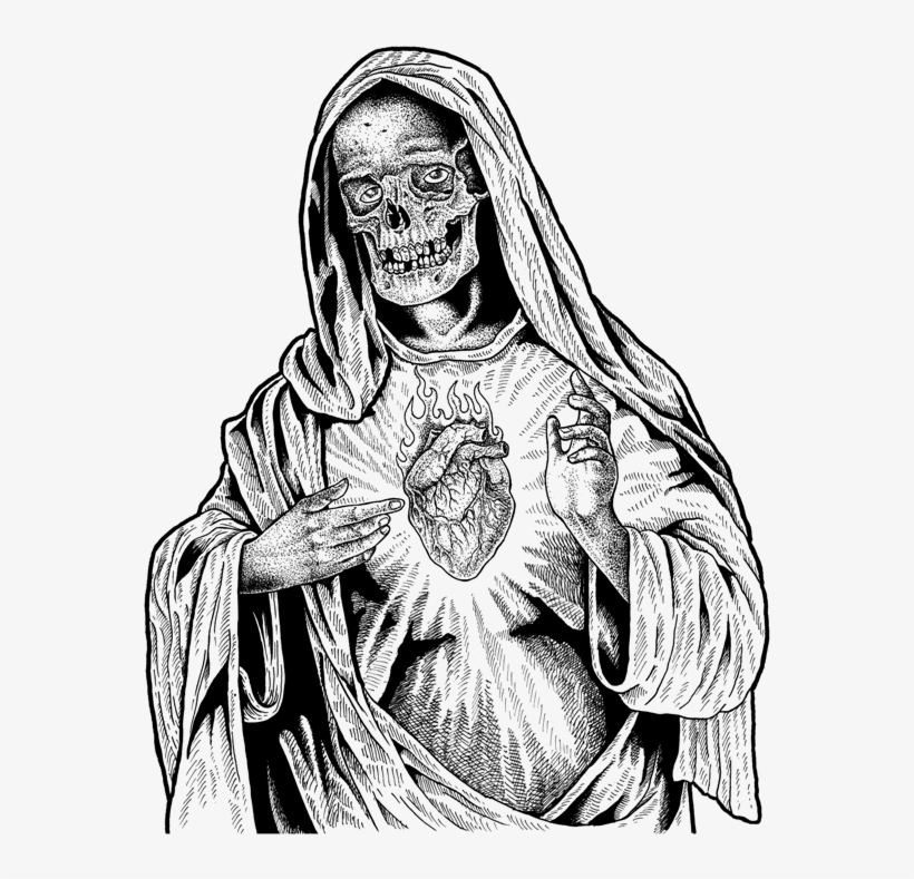 Sagittarius Drawing Skull Image - Virgin Mary Line Drawing, transparent png #1020147