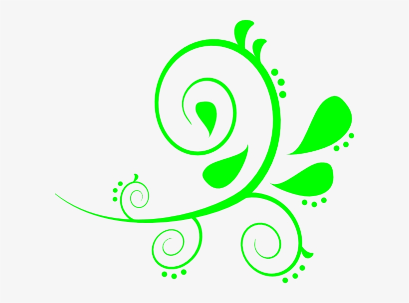 Apple Green Paisely Swirl Clip Art At Clker - Curved Line Design Clipart, transparent png #1020545