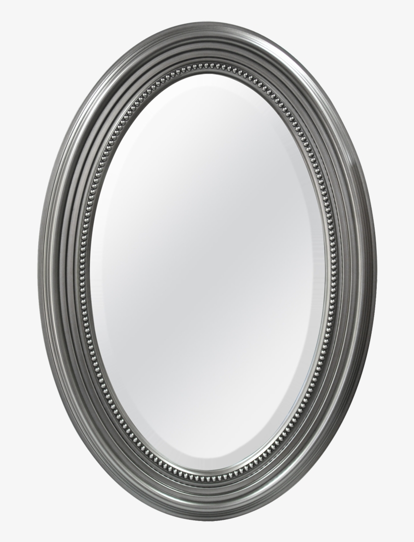 Silver Oval - Mcs Industries Silver Beaded Oval Wall Mirror, transparent png #1020841
