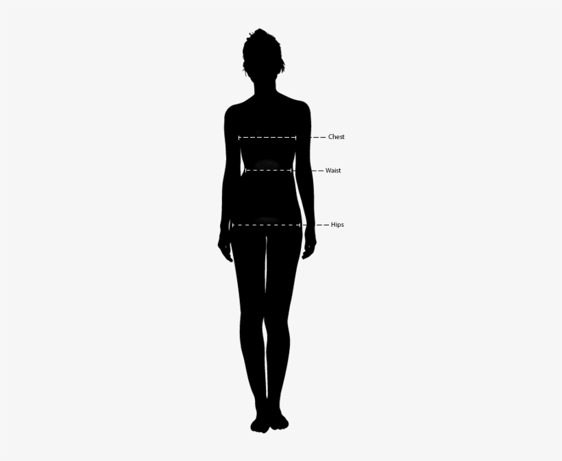 Size Guide Woman En Us - Woman Silhouette Size Guide, transparent png #1021552