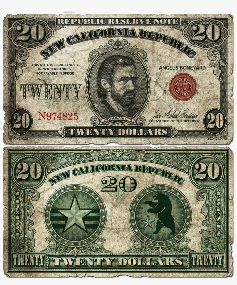 Fnv 20$ Bill - Fallout New Vegas Ncr Dollar, transparent png #1021627