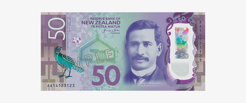 New Zealand 20 Dollar Back - New Zealand 50 Dollar Note, transparent png #1021742