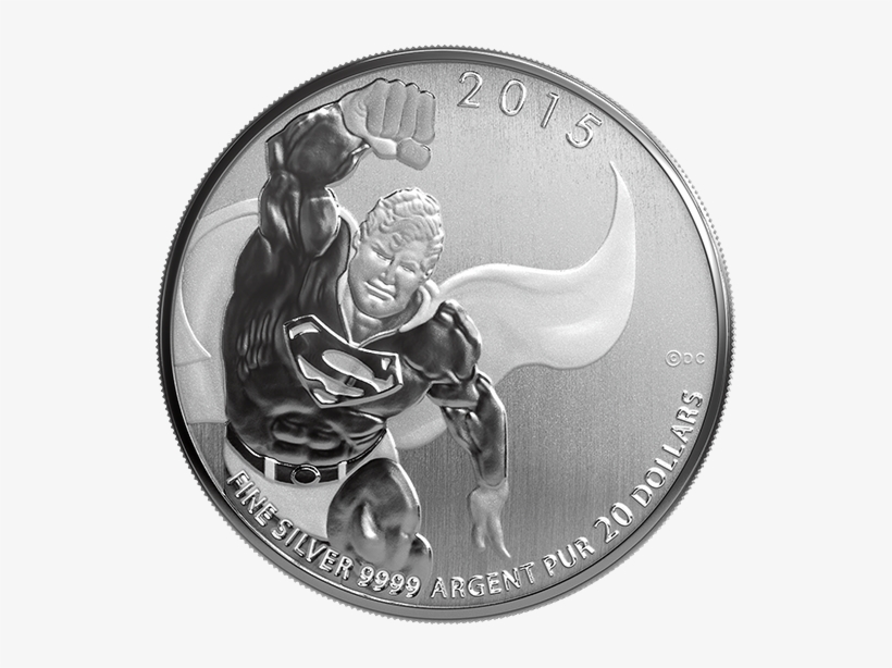 Fine Silver Coin - Canadian Silver Superman Coin, transparent png #1022225