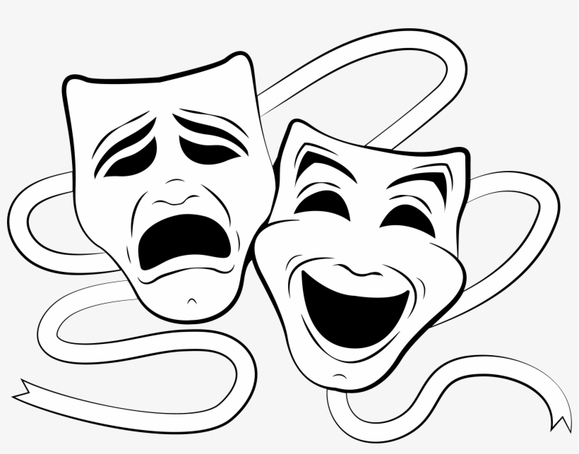 Black And White Theatre Mask, transparent png #1022481