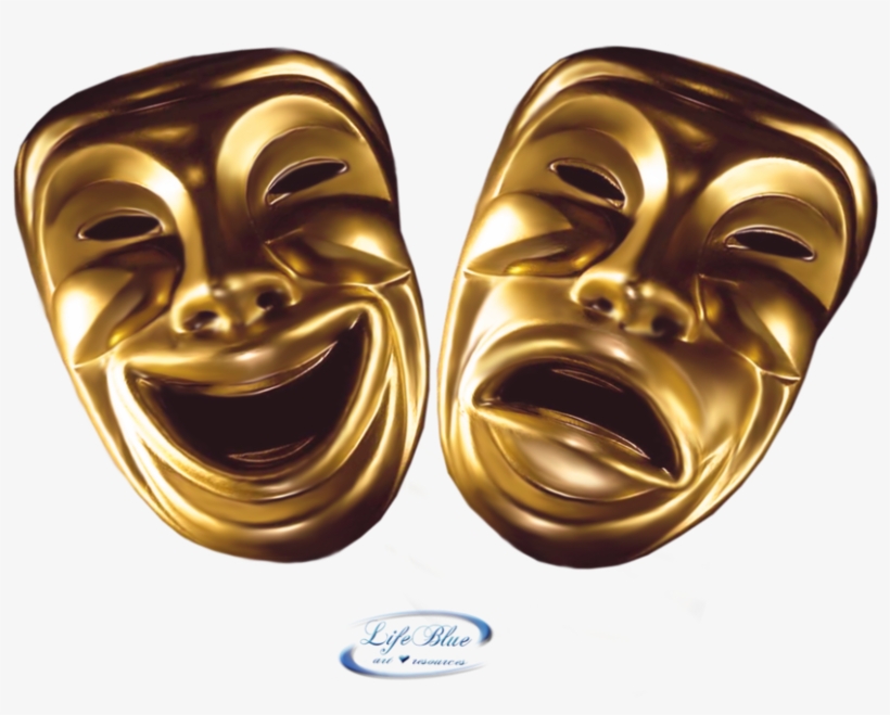 Gallery For Theatrical Tragedy And Comedy Mask Tattoo - Comedy And Tragedy Masks Png, transparent png #1022483