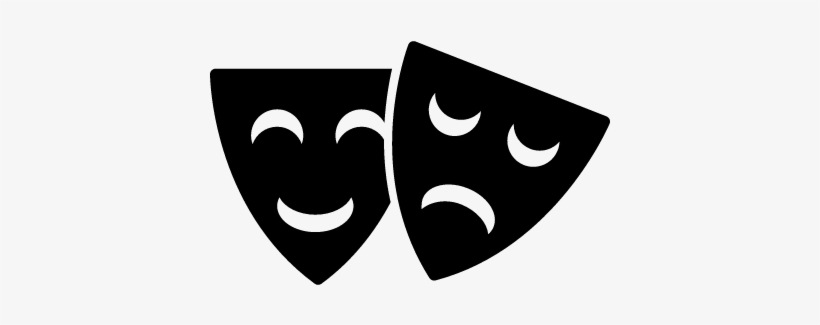 Happy And Sad Theater Masks Vector - Caretas Teatro, transparent png #1023060