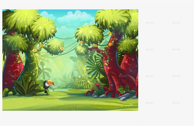 Png/illustration Boot Screen To The Computer Game Jungle - Transparent Jungle Cartoon Background, transparent png #1024918