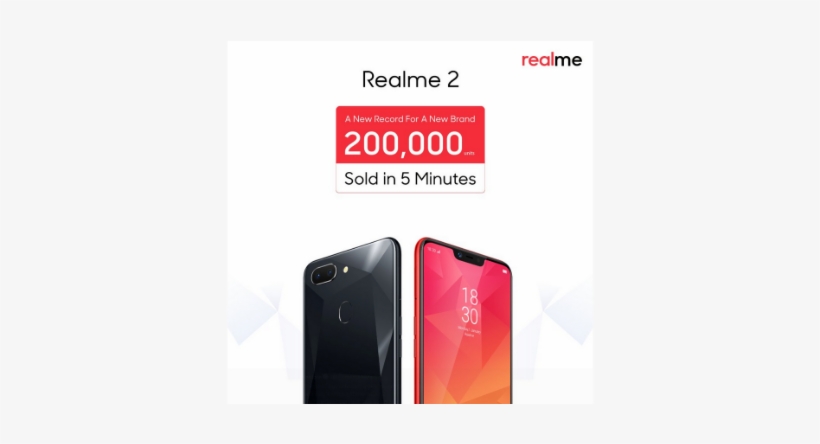 Realme 2 Was Up For Grabs In India For The First Time - Realme, transparent png #1025584