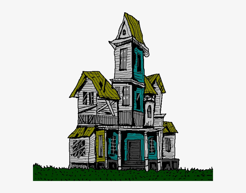 Mansion Clipart Big Mansion - Creepy House Clip Art, transparent png #1026522