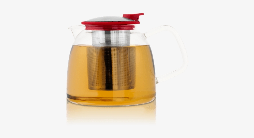 Red - Accessoires Bell Glass Teapot With Basket Infuser -, transparent png #1026570