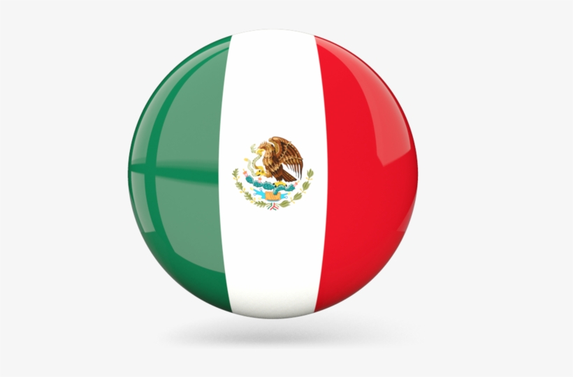 Mexican Flag Glossy Round Graphics Flags Of Mexico - Mexico Round Flag, transparent png #1026649