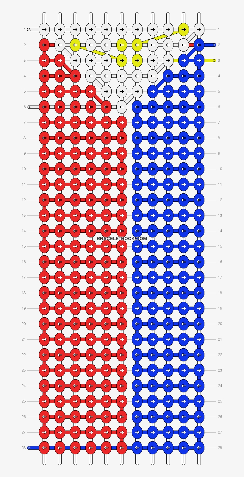 Download Preview - Captain America Friendship Bracelet Pattern, transparent png #1026876