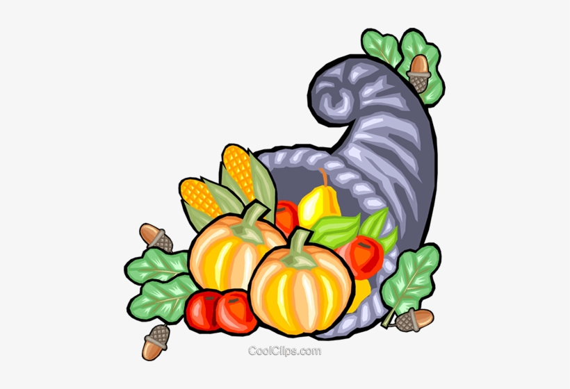 Cornucopia Of Fall Harvest Royalty Free Vector Clip - Horn Full Of Food, transparent png #1026932