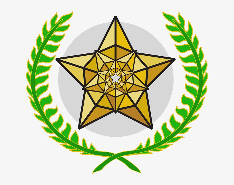 Award, Gold, Trophy, Laurel Wreath, Laurels, Star - Peace And Love Art Png, transparent png #1027557
