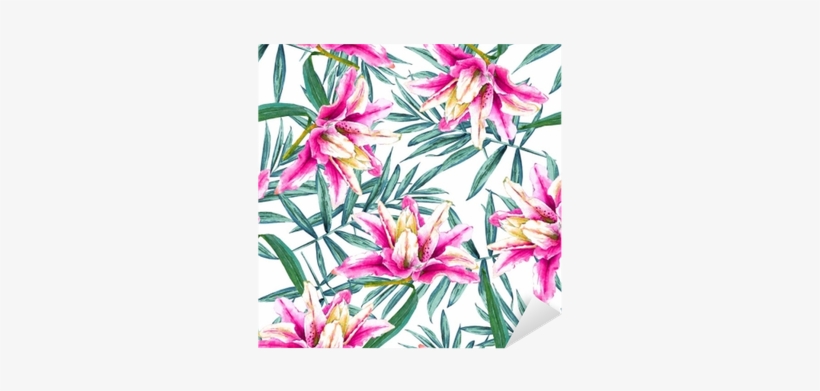 Seamless Tropical Floral Pattern - Watercolor Painting, transparent png #1027750