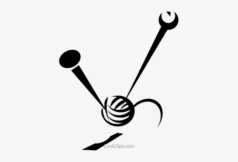 Knitting Needles And A Ball Of Yarn Royalty Free Vector - Клубок Ниток Вектор Png, transparent png #1027842