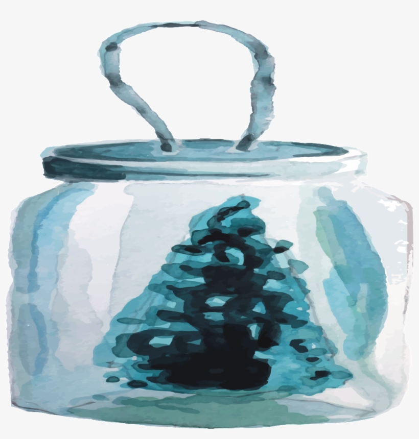 Hand-painted Watercolor Jar Transparent Material Cartoon - Watercolor Painting, transparent png #1028399