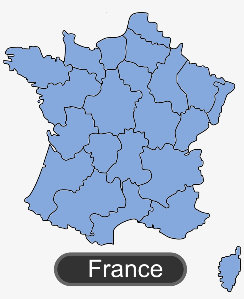 Free Vector Map Of France Clip Art - Free Vector Map France, transparent png #1028543