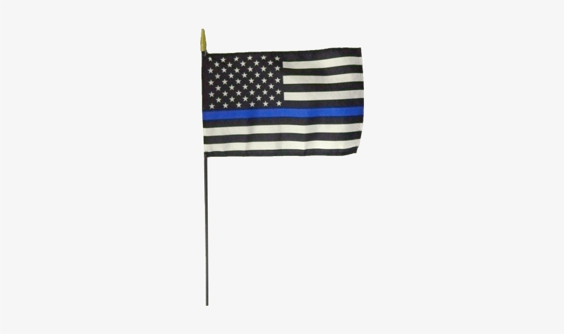 Blue Lives Matter - Blue Line Flag With Pole, transparent png #1028747