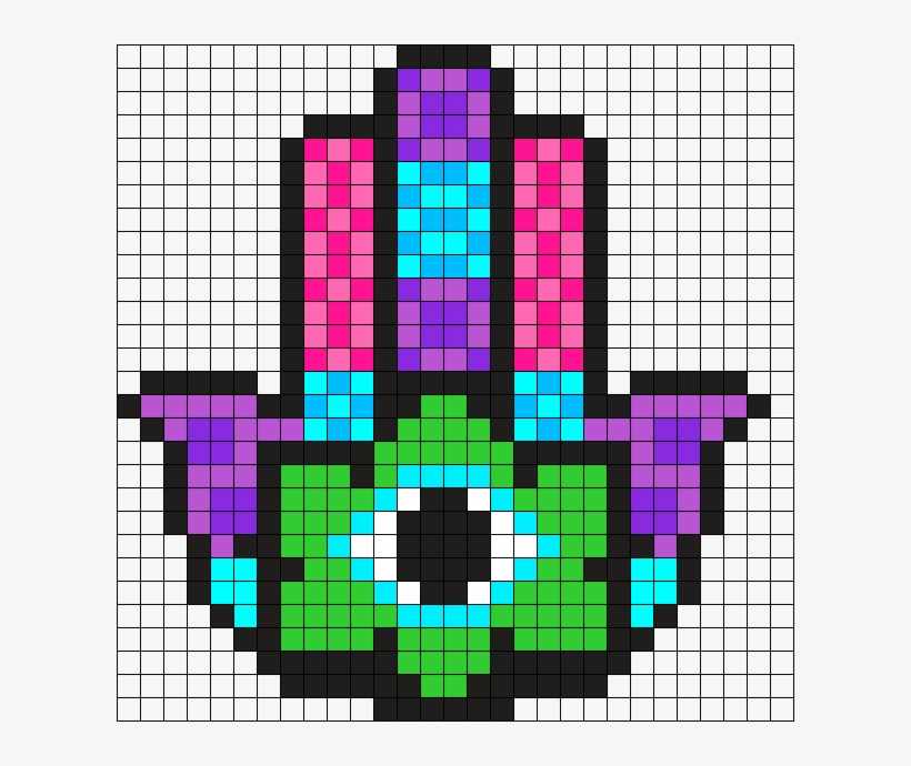 Third Eye Hand Perler Bead Pattern / Bead Sprite - Perler Kandi Pattern, transparent png #1028787