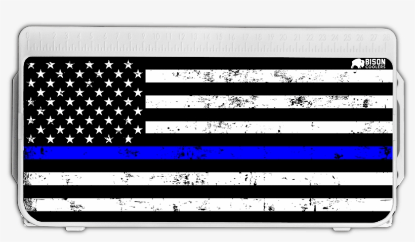 Thin Blue Line Flag Lid Graphic - American Police Badge Wood Flag, transparent png #1029100