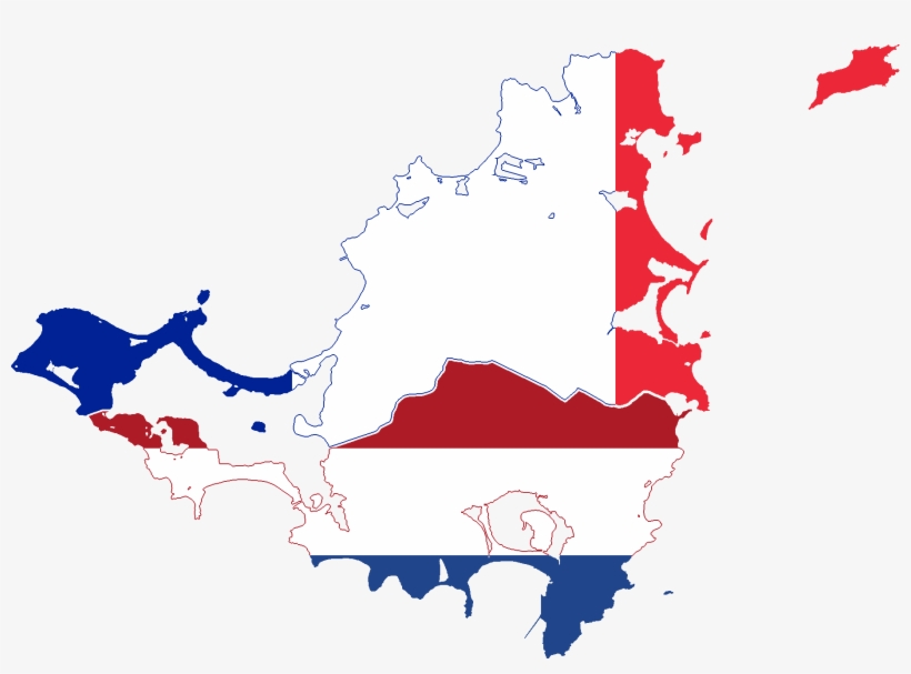 Flag Map Of Saint Martin & Sint Maarten (dutch) - Saint Martin Sint Maarten Flag, transparent png #1029325