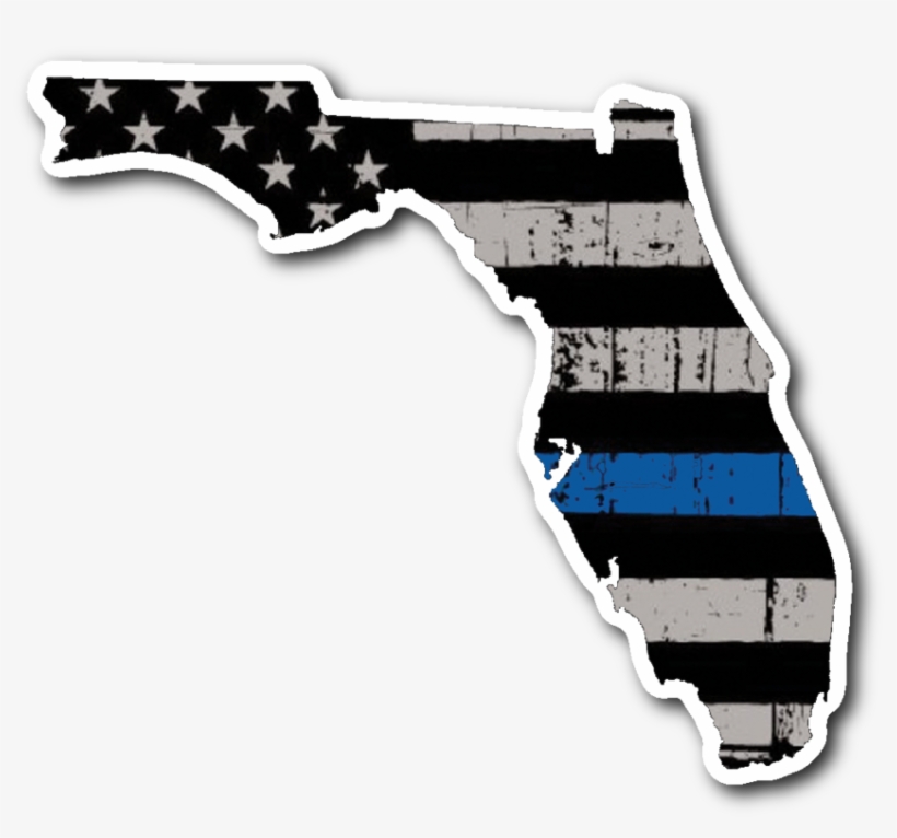 Thin Blue Line Florida Sticker - Florida Thin Blue Line, transparent png #1029534