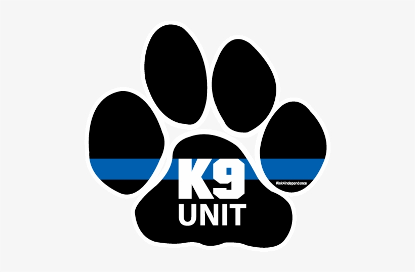 K9 Unit Paw Print Thin Blue Line Decal - K9 Unit Logo, transparent png #1029780