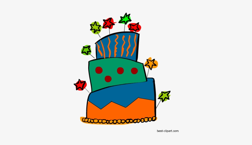 Funky Big Birthday Cake Clipart - Transparent Background Cake Free Birthday Clipart, transparent png #1029969