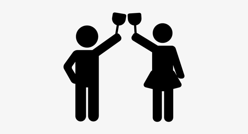 Man And Woman Cheers Vector - Woman Drinking Icon, transparent png #1030653