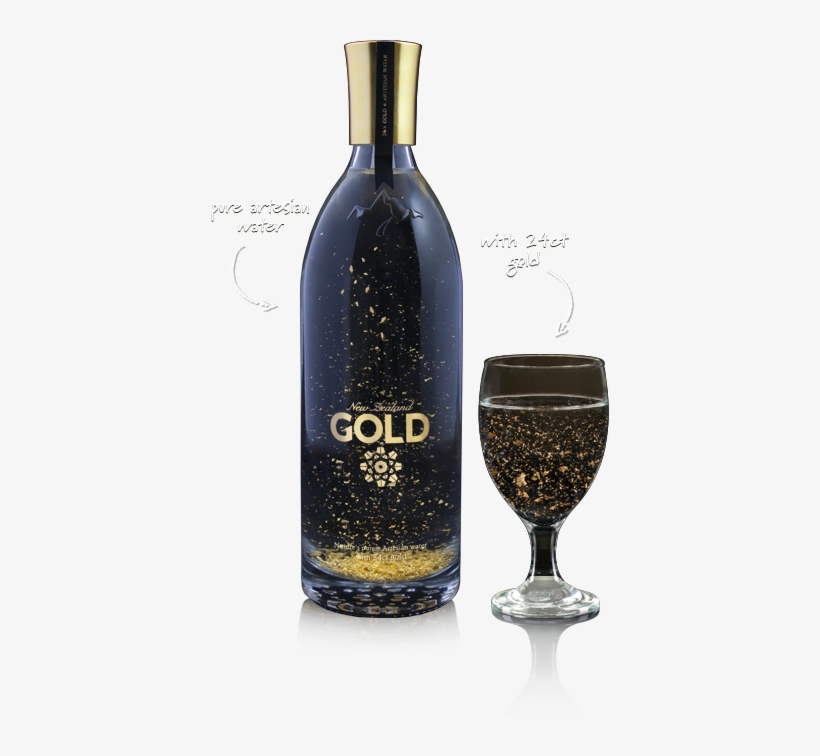 New Zealand Gold Artesian Water - Gold Flake Water, transparent png #1030821