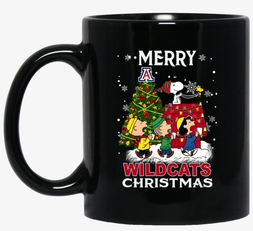 Arizona Wildcats Mug Snoopy And Friends Merry Christmas - My Hallmark Christmas Movie Watching Mug, transparent png #1030865