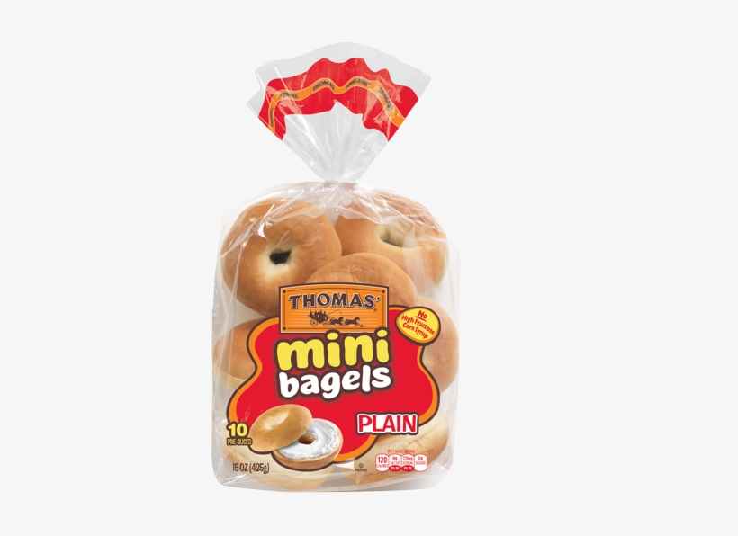 Thomas Plain Mini Bagels Product - Thomas Mini Blueberry Bagels, transparent png #1031174