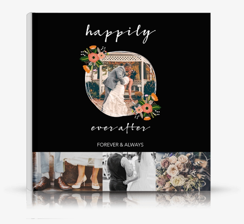 Front Photo Book Cover Designed For Engagements And - Pink And White Roses 5'x7'area Rug, transparent png #1031311