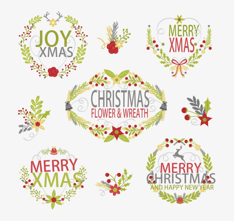 Floral Design Flower Christmas Wreath Euclidean Romantic - Christmas Day, transparent png #1031378