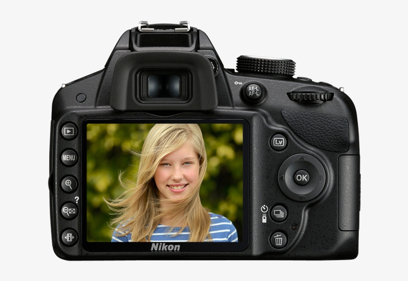 25492 D3200 Back - Nikon D3200 - Digital Camera - Slr, transparent png #1031503