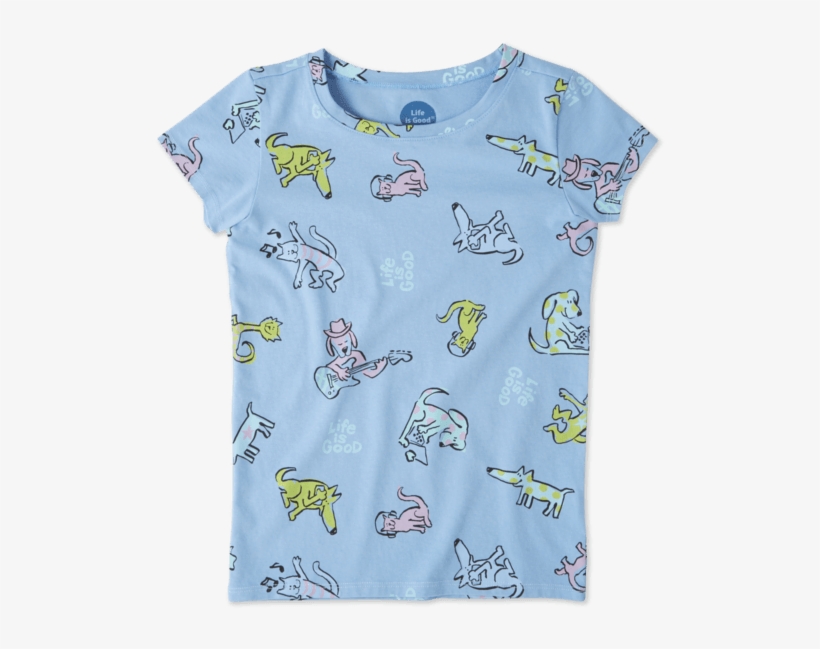 Girls Happy Dog Print Crusher Tee - Elephant, transparent png #1032021