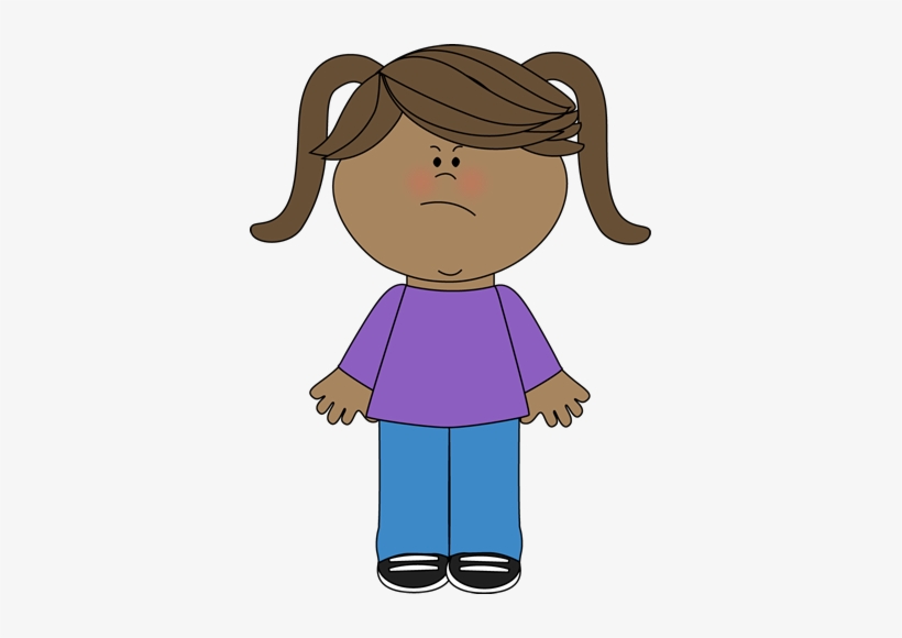 Angry Little Girl - Sad Girl Clipart, transparent png #1032613