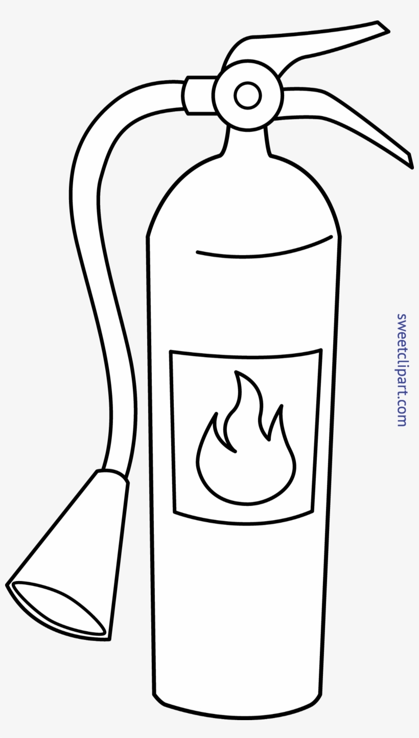 Fire Extinguisher Line Art - Fire Extinguisher Clipart Black And White, transparent png #1033057
