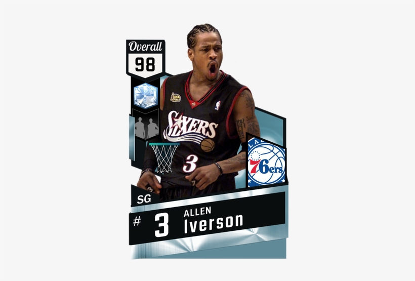 Nba Drawing Allen Iverson Png Library - Nba 2k18 Player Cards, transparent png #1033683