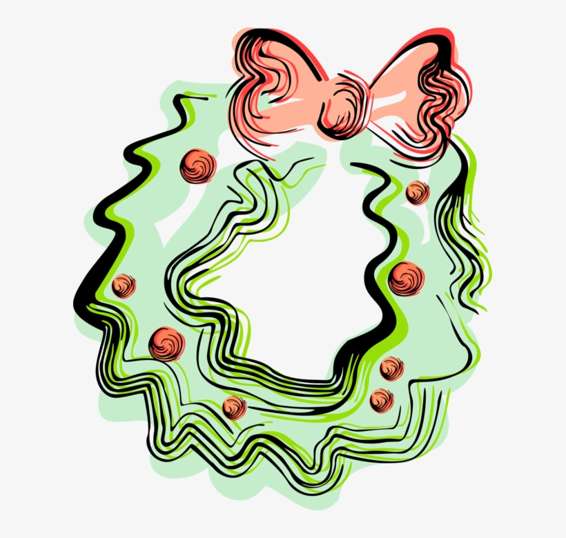 Evergreen Bough Wreath Image Illustration Of Festive - Wreath, transparent png #1033932
