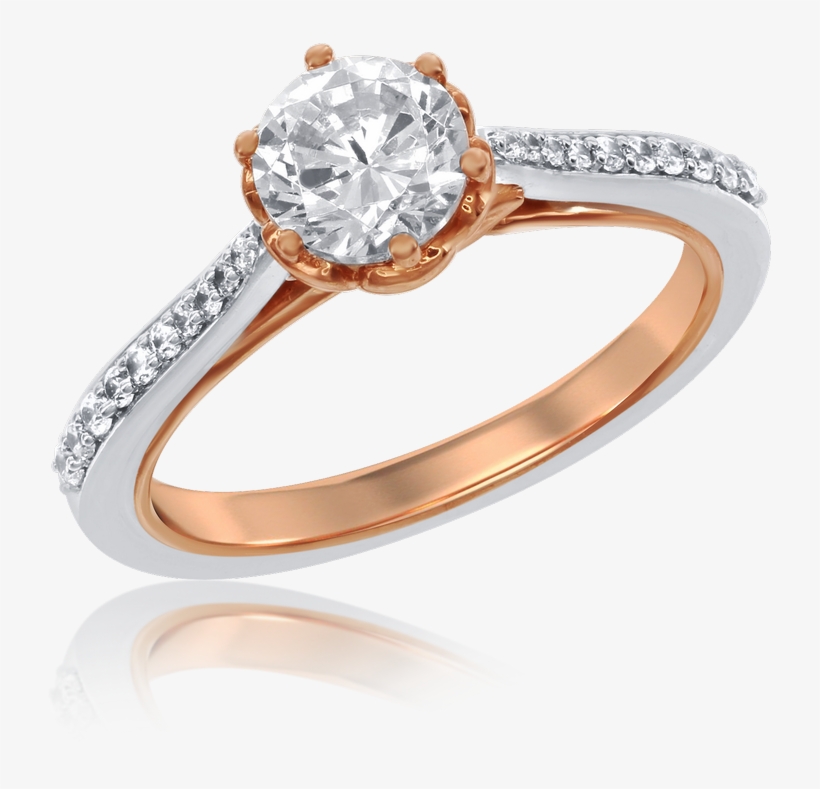 Enchanted Disney's 14k White And Rose Gold 7/8ctw Diamond - Enchanted Disney Belle's Rose Diamond Engagement Ring, transparent png #1034021