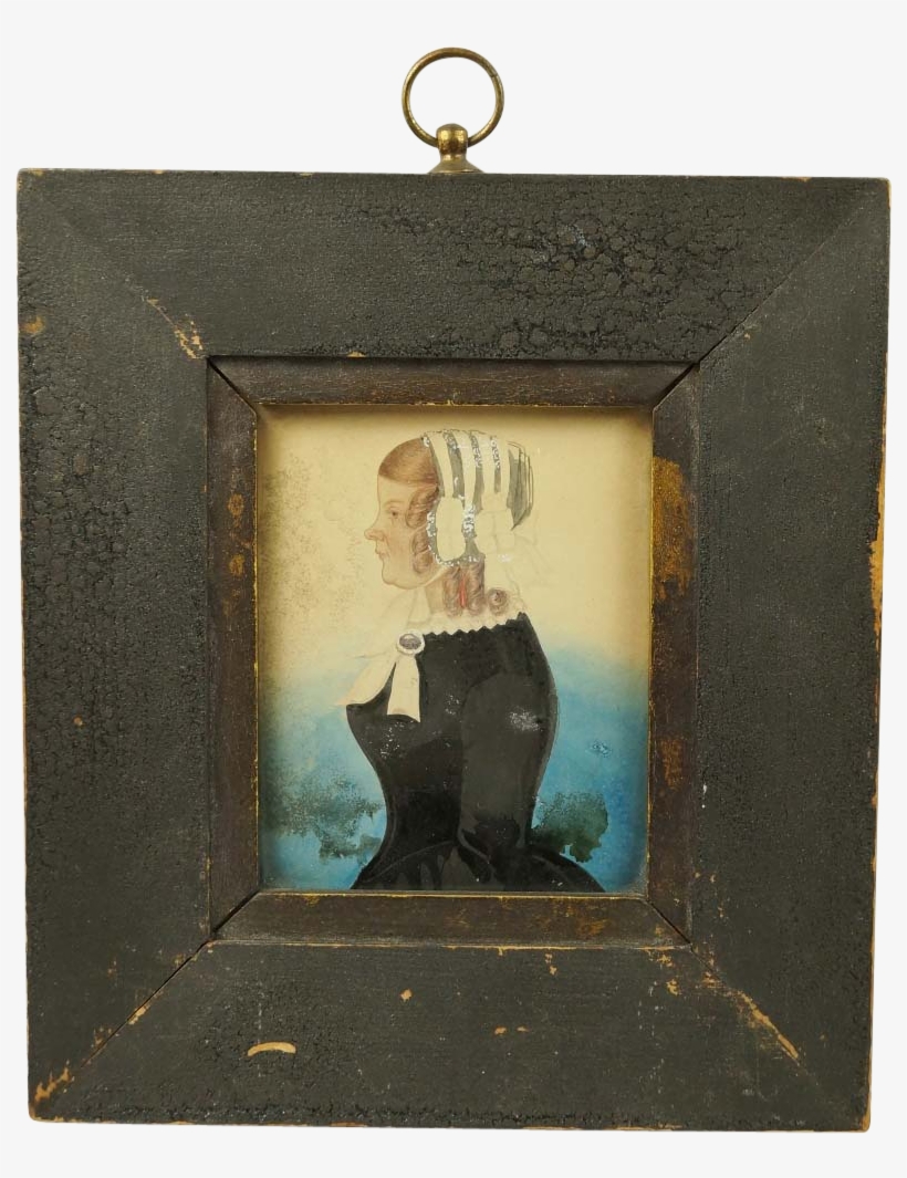 Mid 19th Century Portrait Miniature Watercolor On Paper - Portrait, transparent png #1034129