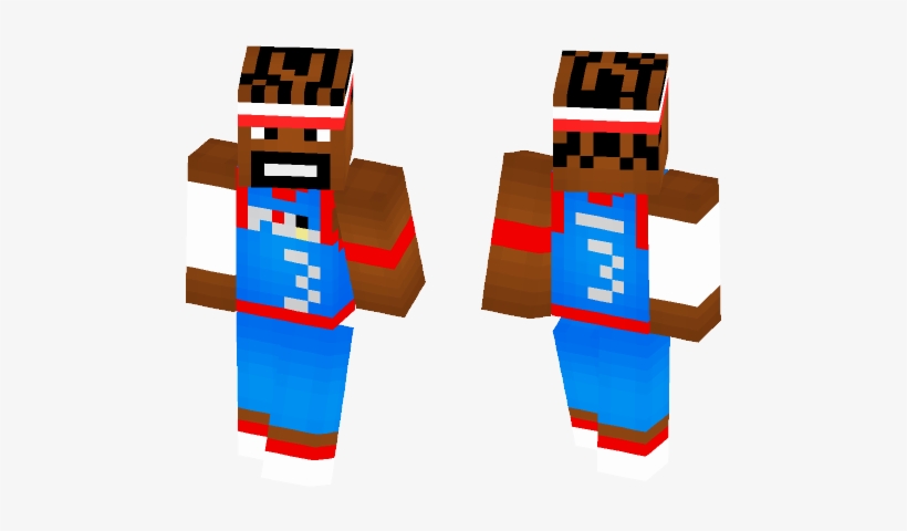 Install Allen Iverson [76ers Alternate] Skin Instruction - Minecraft Plague Doctor Skin, transparent png #1034171