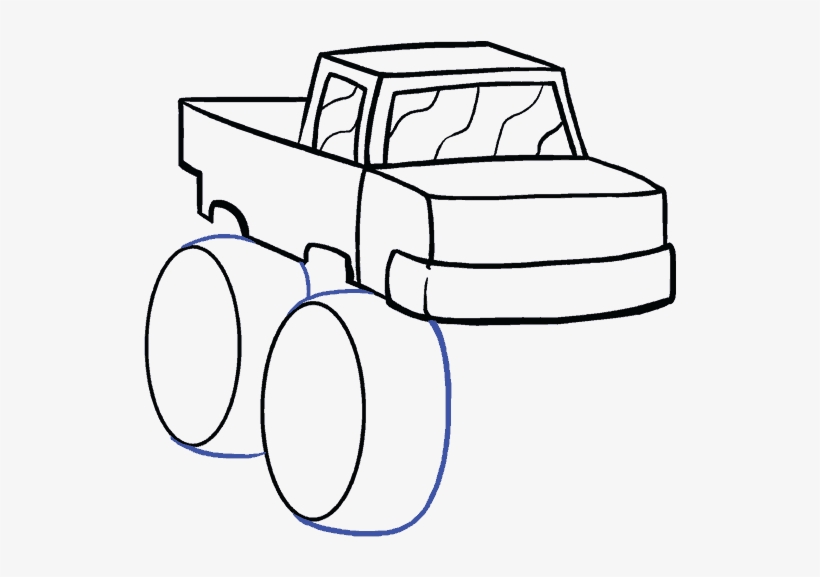 How To Draw A Monster Truck In A Few Easy Steps - Dibujar Carro Monster Truck, transparent png #1034292